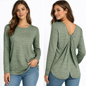 J. Jill Pure Jill  Twist Back Long Sleeve Top | Size Large (Tall)